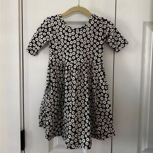 Hanna Andersson Black and White Floral Kids Dress